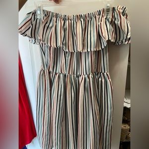 Striped Off The Shoulder Nasty Gal Dress Size 4